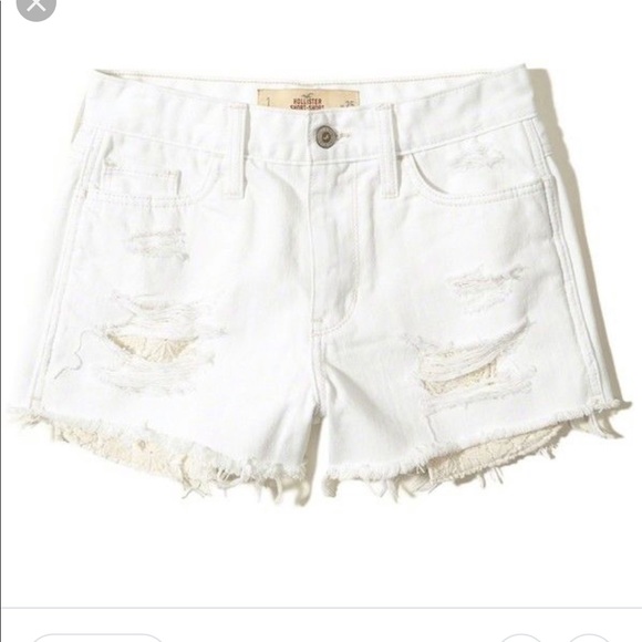 Hollister Pants - Hollister Short-Short High Rise White Jean Shorts